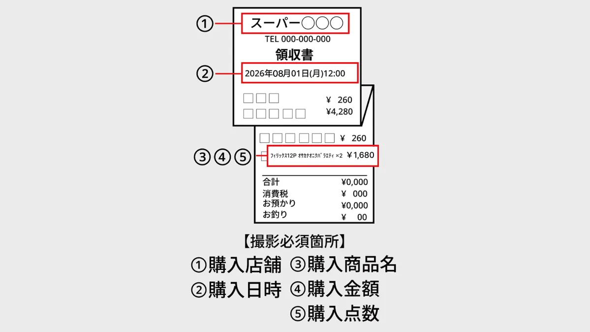 レシートの撮影方法