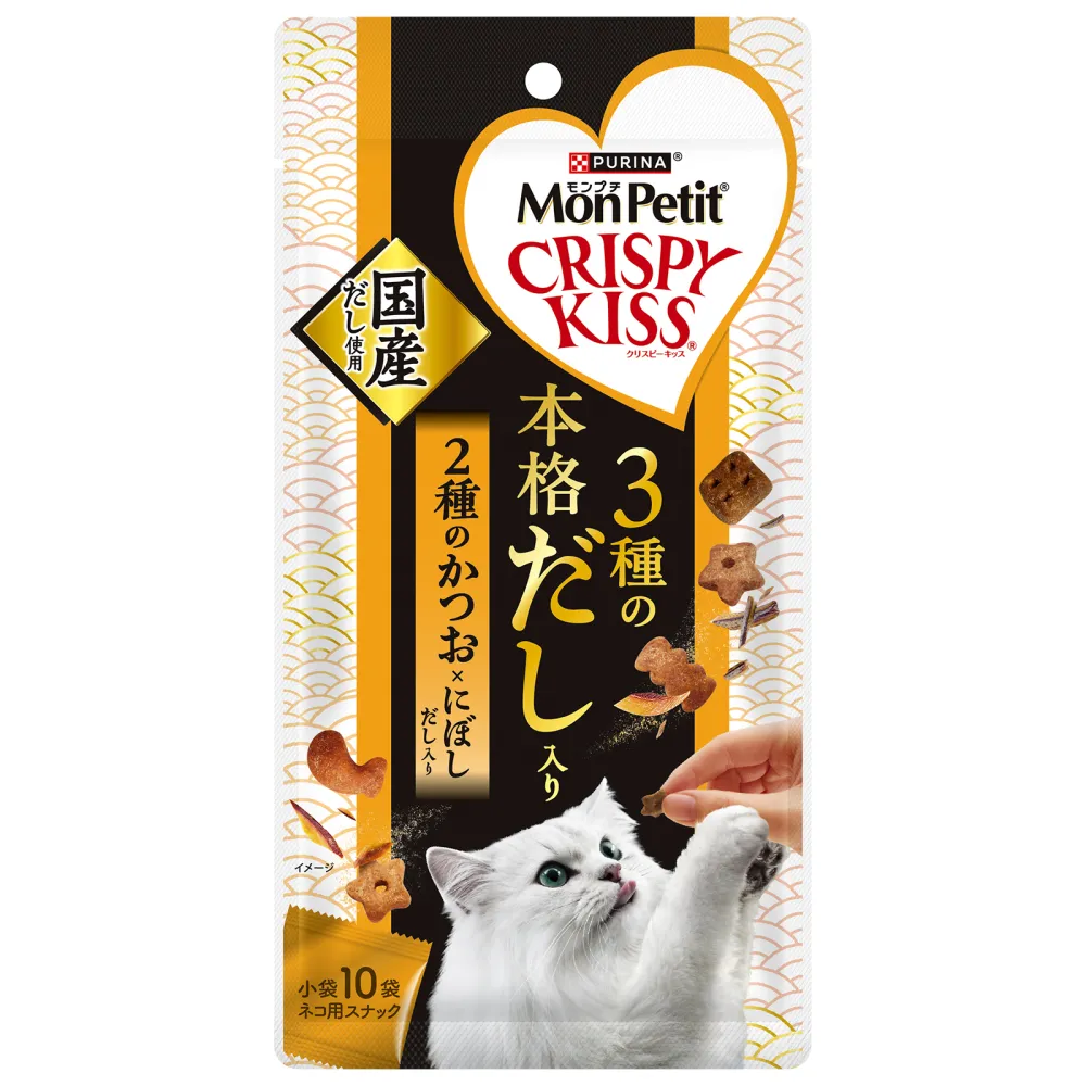 モンプチ クリスピーキッス モンプチ クリスピーキッス 3種の本格だし入り 2種のかつお×にぼしだし